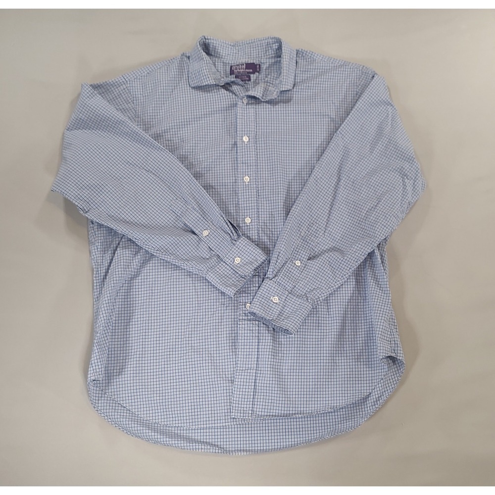 Ralph Lauren Purple Label Estate Plaid Dress Shirt Cotton Men's Size 17-35